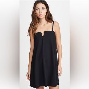 Susana Monaco Flared V Neck Wire Tank Dress black size S